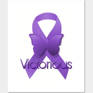 Purple Awareness Ribbon: Victorious Posters and Art